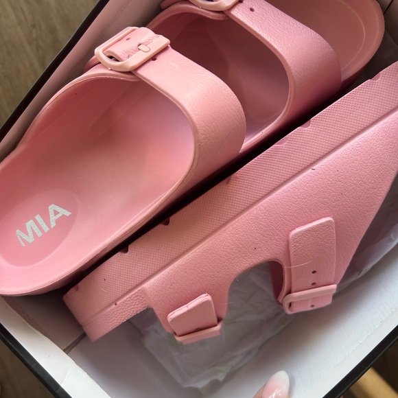 $15! Birkenstock-Inspired Platform Arch Support Slides in Blush Pink - Picture 3 of 4